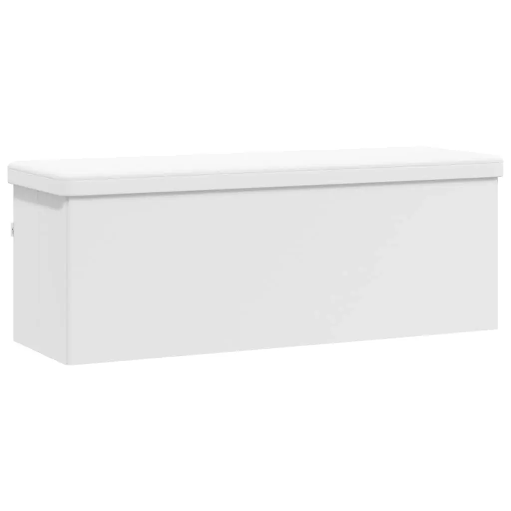 Storage Bench Foldable White PVC 374907