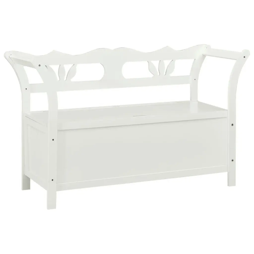 Storage Bench 126 cm White Solid Fir Wood 323958