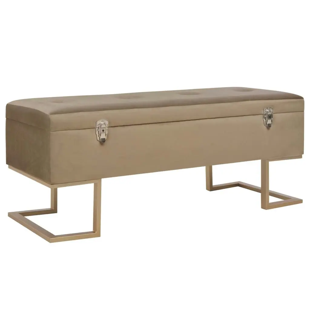 Bench with Storage Compartment 105 cm Beige Velvet 247574