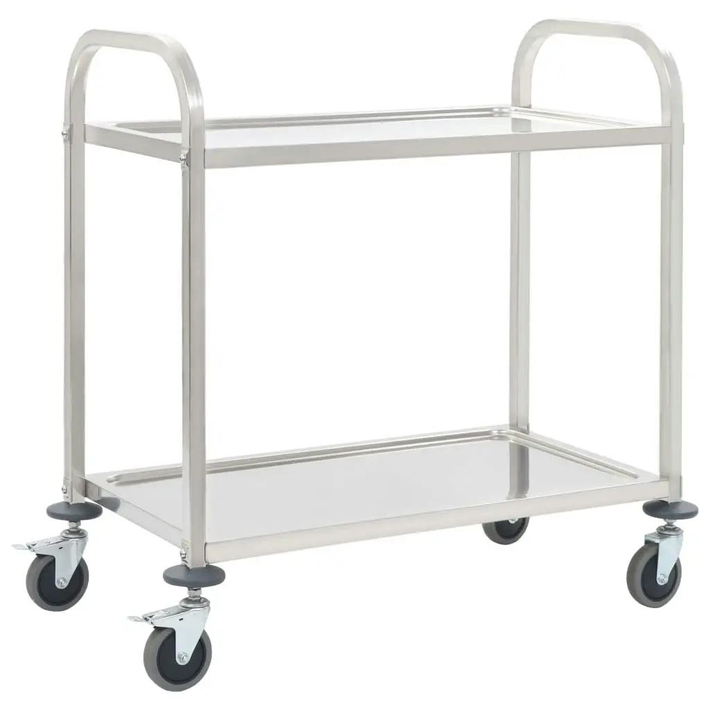 2-Tier Kitchen Trolley 95x45x83.5 cm Stainless Steel 50913