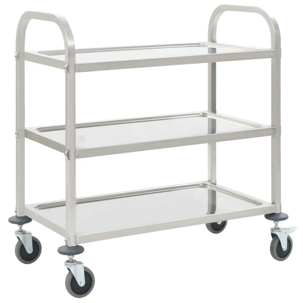 3-Tier Kitchen Trolley 95x45x83.5 cm Stainless Steel 50915