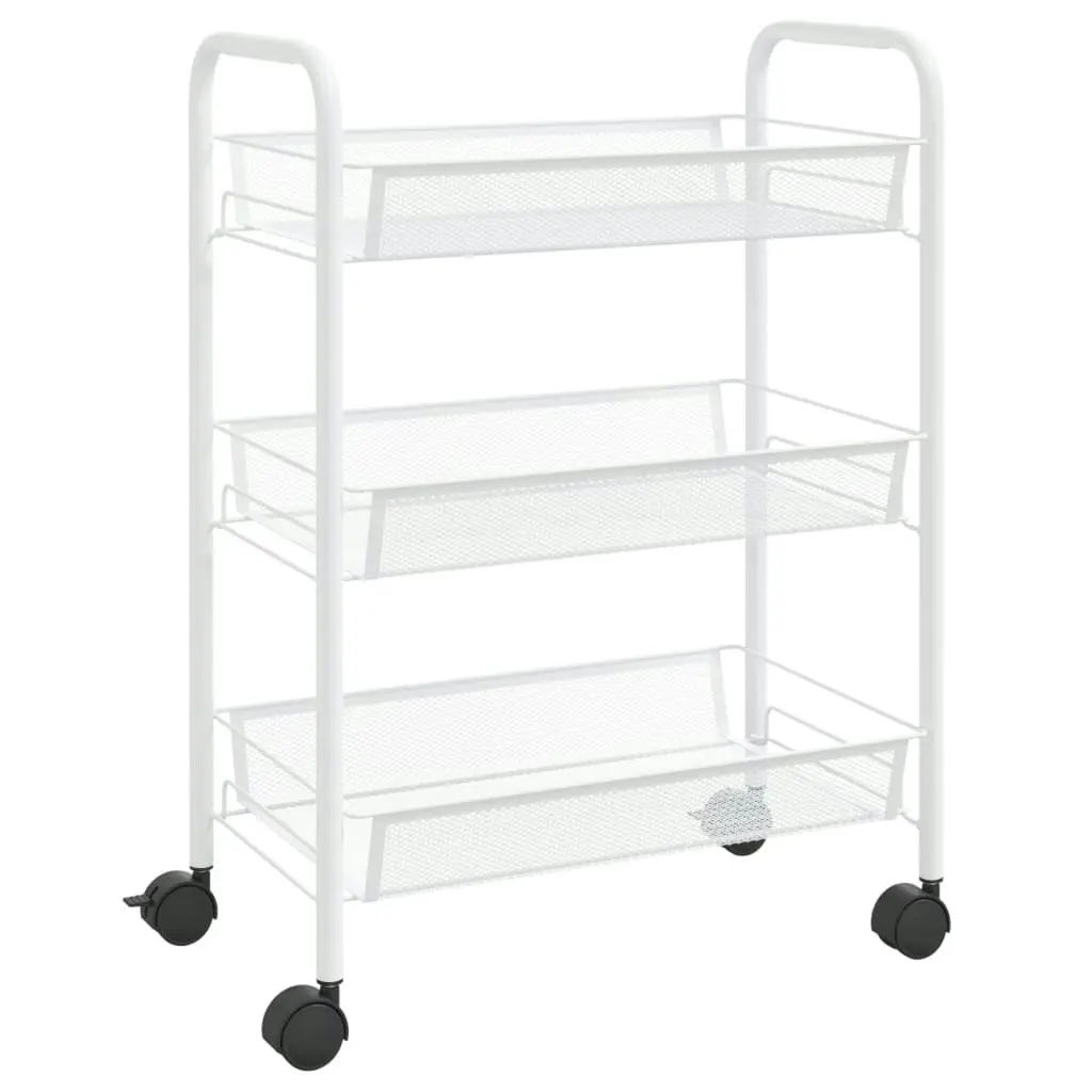 3-Tier Kitchen Trolley White 46x26x64 cm Iron 336323