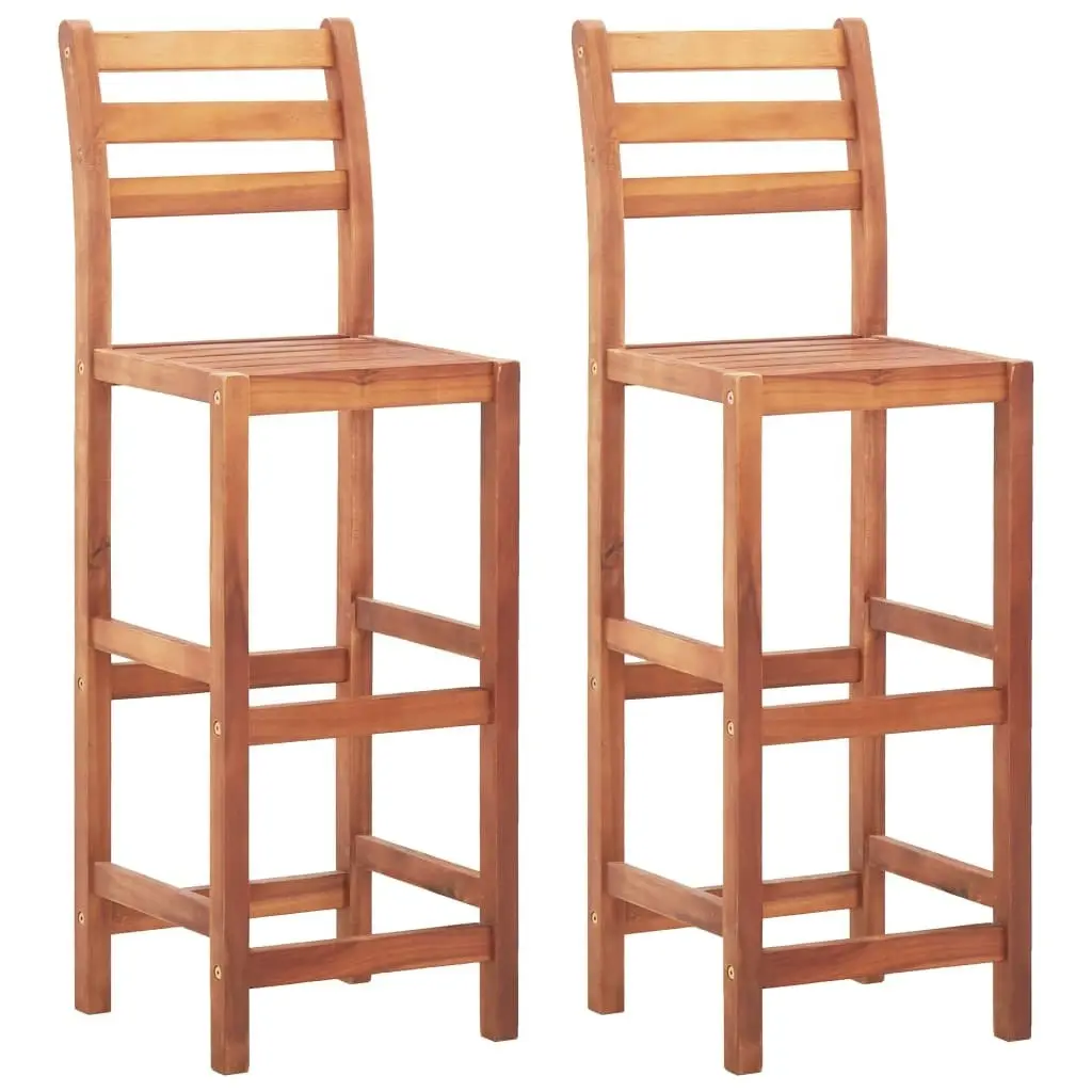 Bar Chairs 2 pcs Solid Acacia Wood 46314