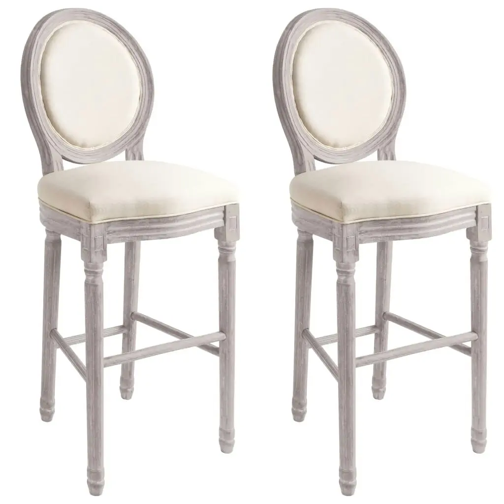 Bar Chairs 2 pcs White Linen 245351