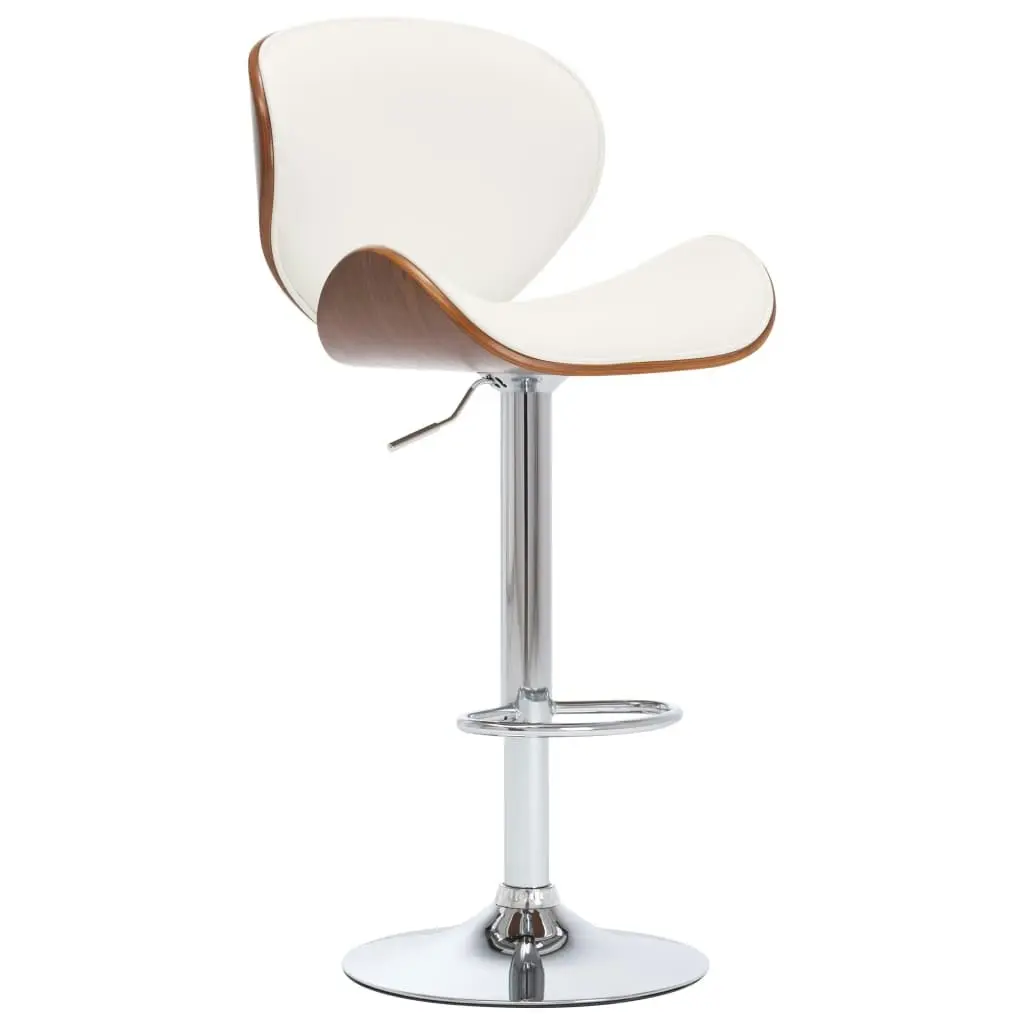 Bar Stool White Faux Leather 287410