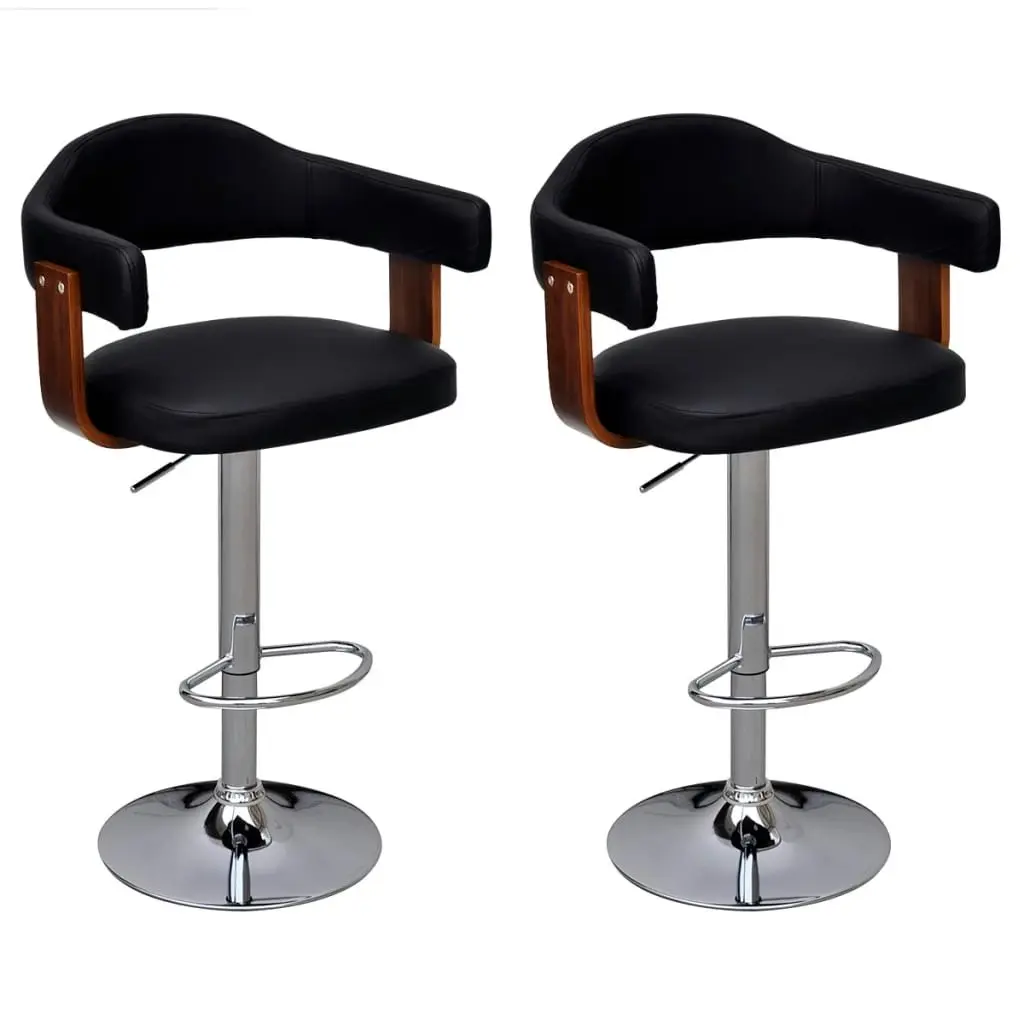 Bar Stools 2 pcs Bent Wood 241690