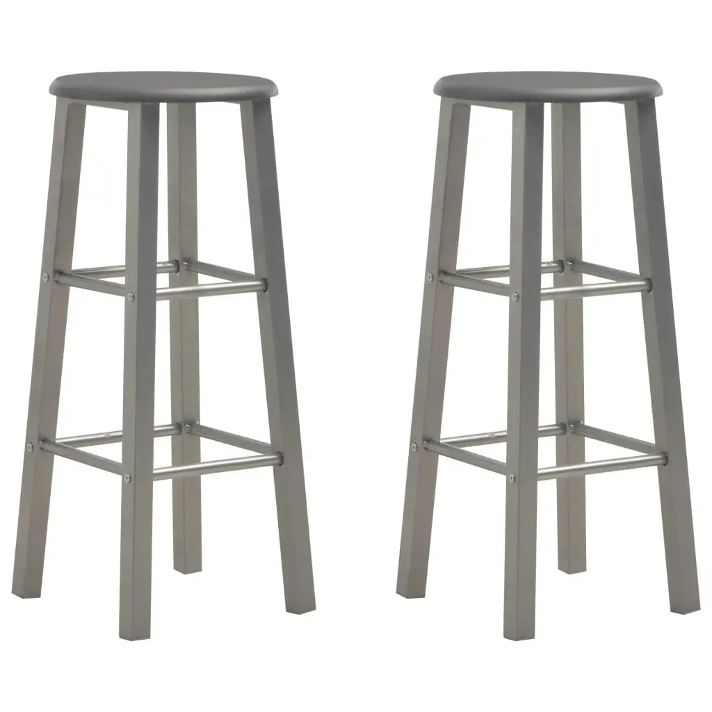 Bar Stools 2 pcs Anthracite MDF 284387