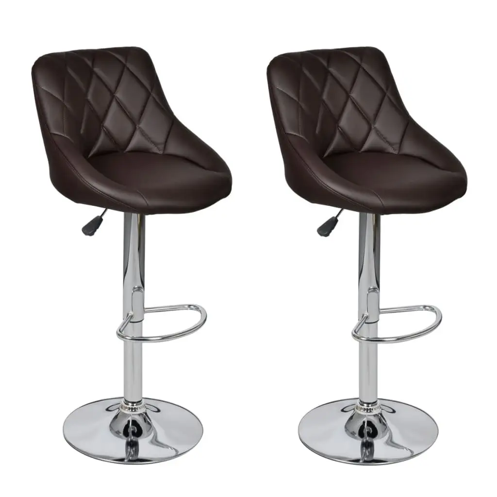 Bar Stools 2 pcs Brown Faux Leather 240469