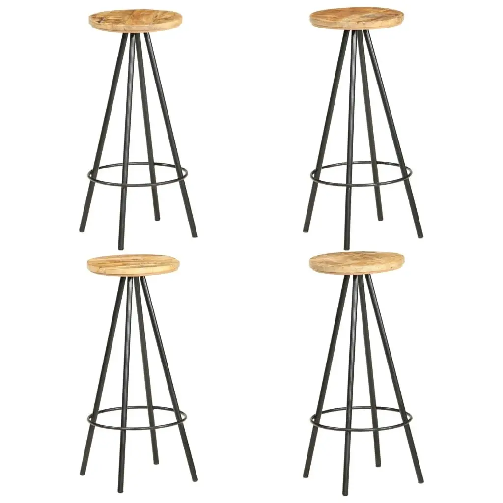 Bar Stools 4 pcs Rough Mango Wood 286615