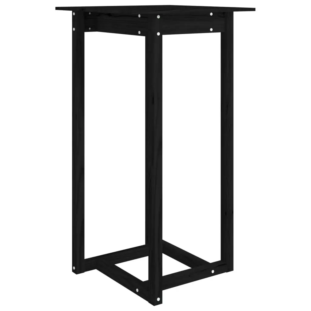 Bar Table Black 60x60x110 cm Solid Wood Pine 822181