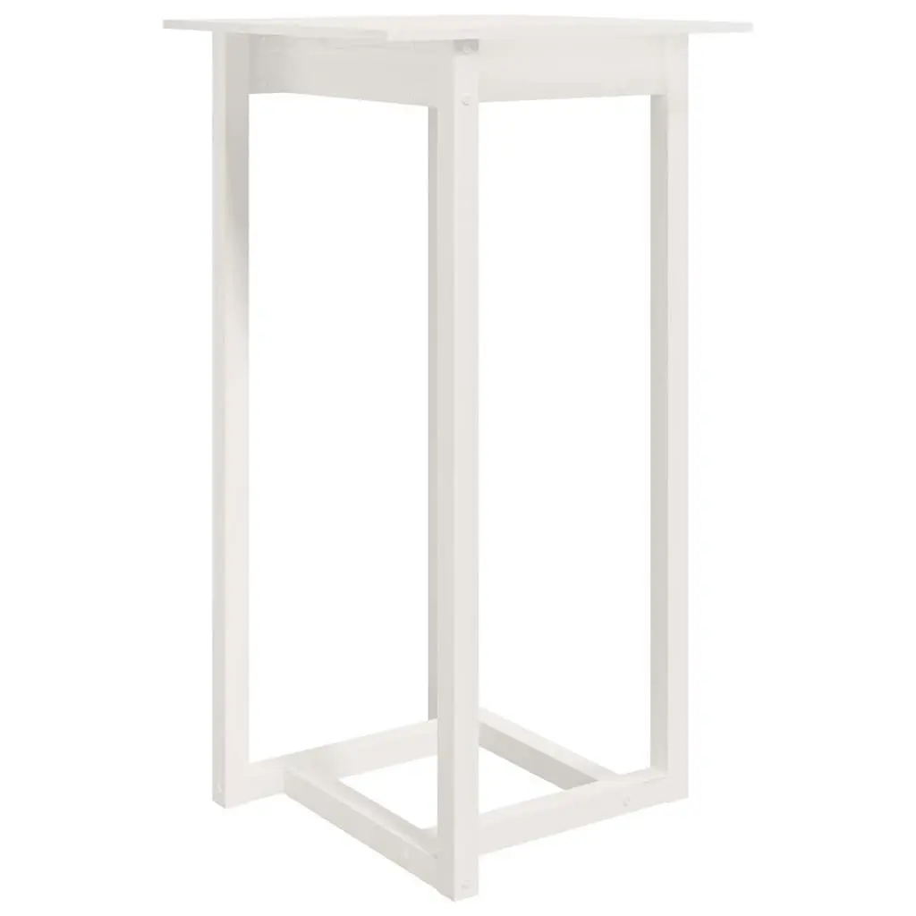 Bar Table White 60x60x110 cm Solid Wood Pine 822178