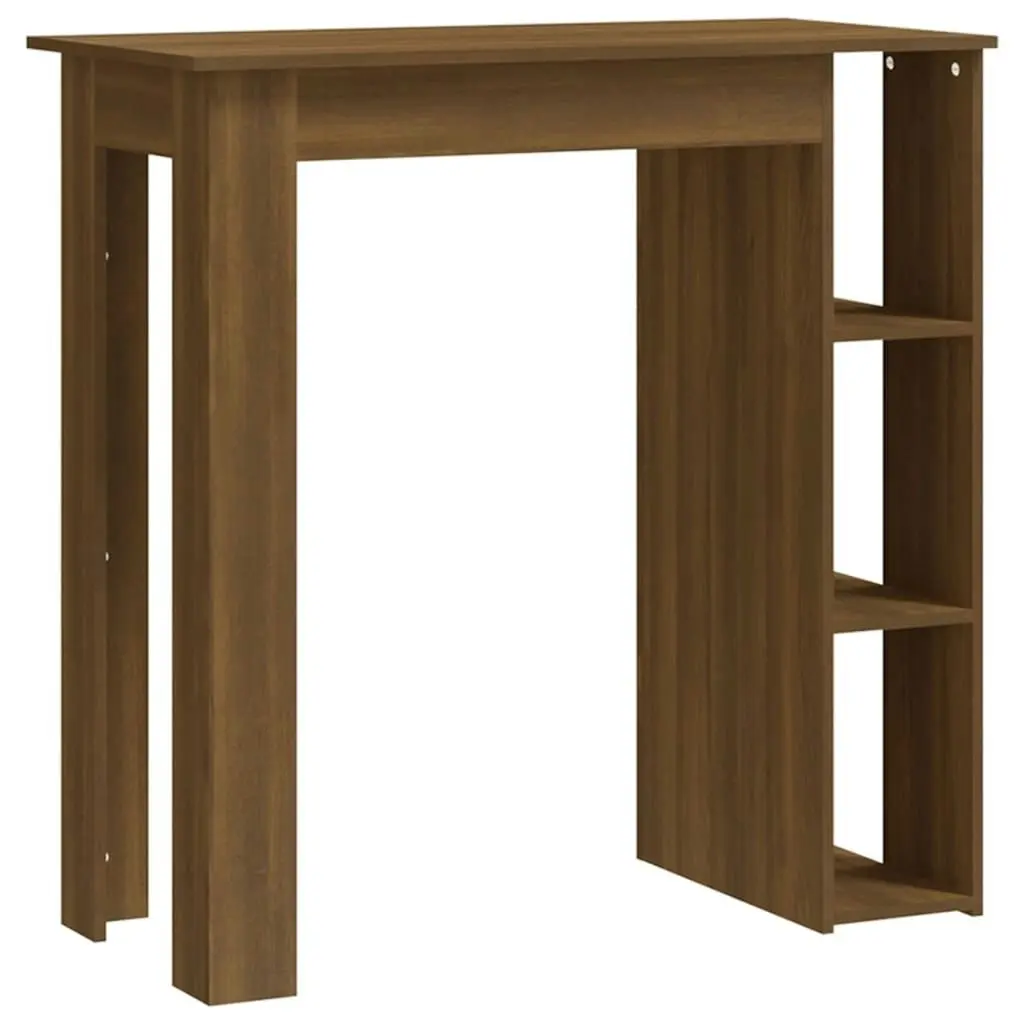 Bar Table with Shelf Brown Oak 102x50x103.5 cm Engineered Wood 812965