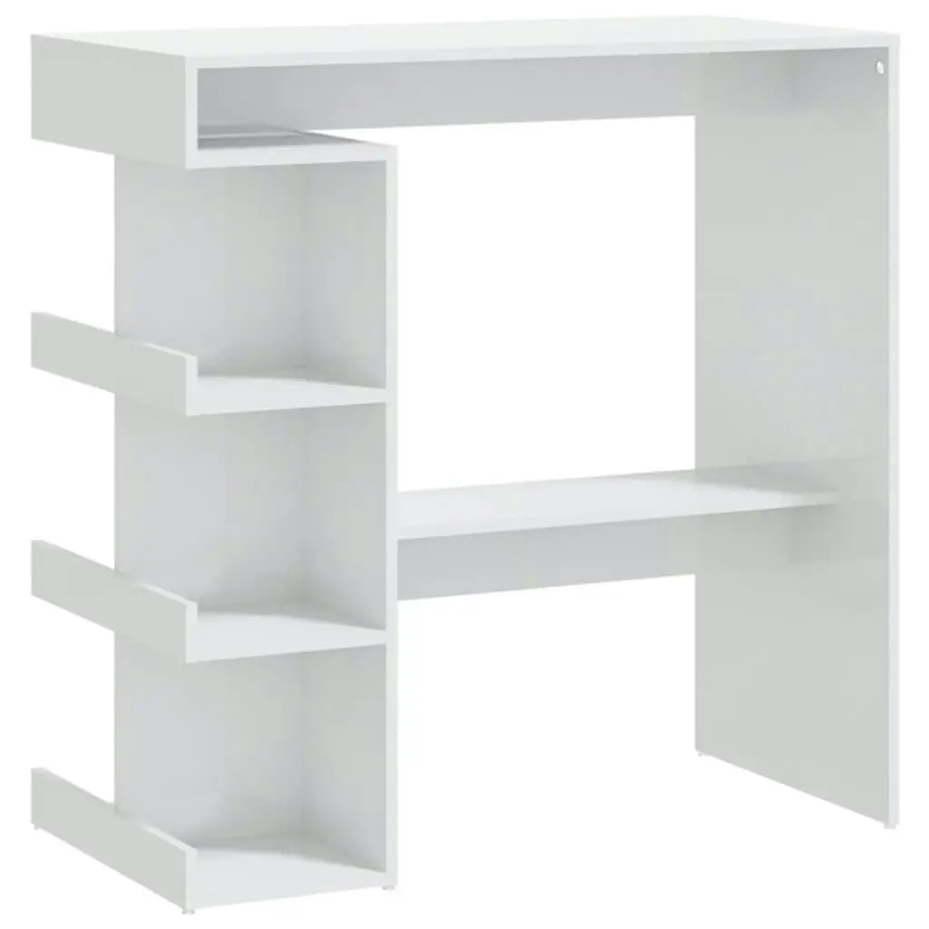 Bar Table with Storage Rack High Gloss White 100x50x101.5 cm 809455