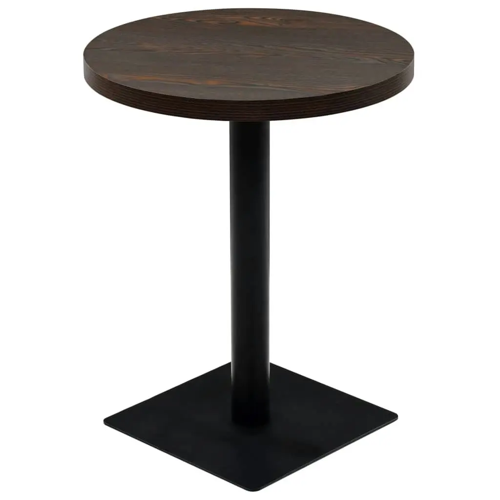 Bistro Table MDF and Steel Round 60x75 cm Dark Ash 245609