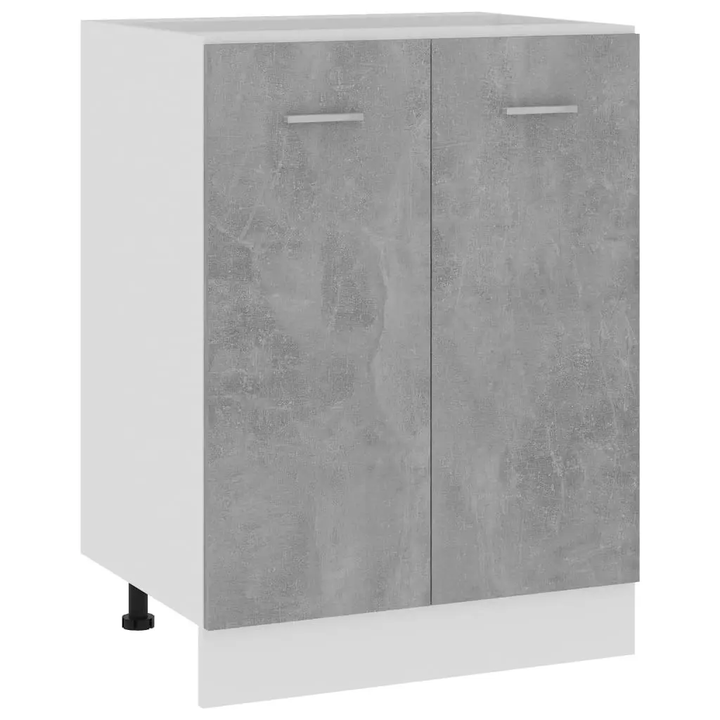 Bottom Cabinet Concrete Grey 60x46x81.5 cm Engineered Wood 801192