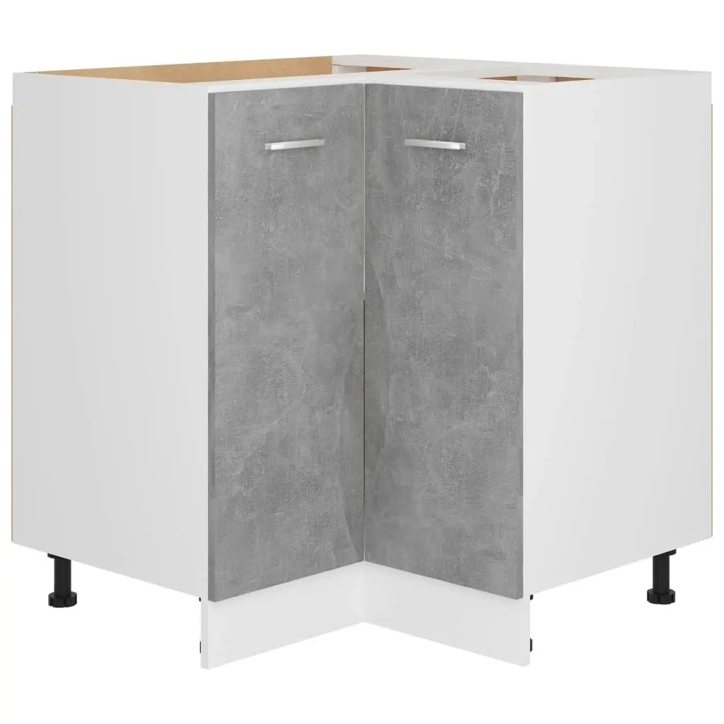 Corner Bottom Cabinet Concrete Grey 75.5x75.5x81.5 cm Engineered Wood 802493