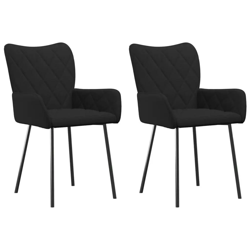 Dining Chairs 2 pcs Black Fabric 344839