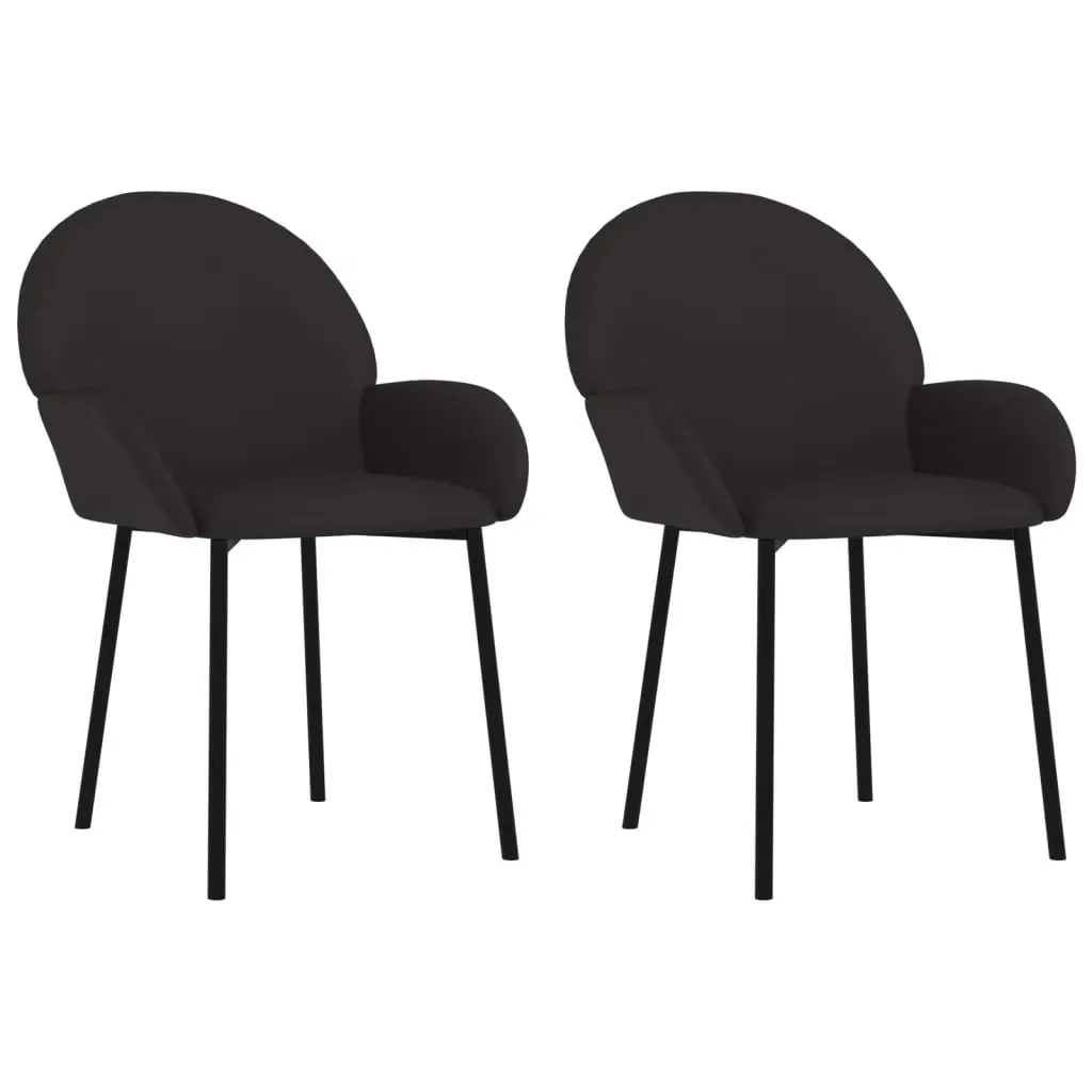 Dining Chairs 2 pcs Black Faux Leather 344761