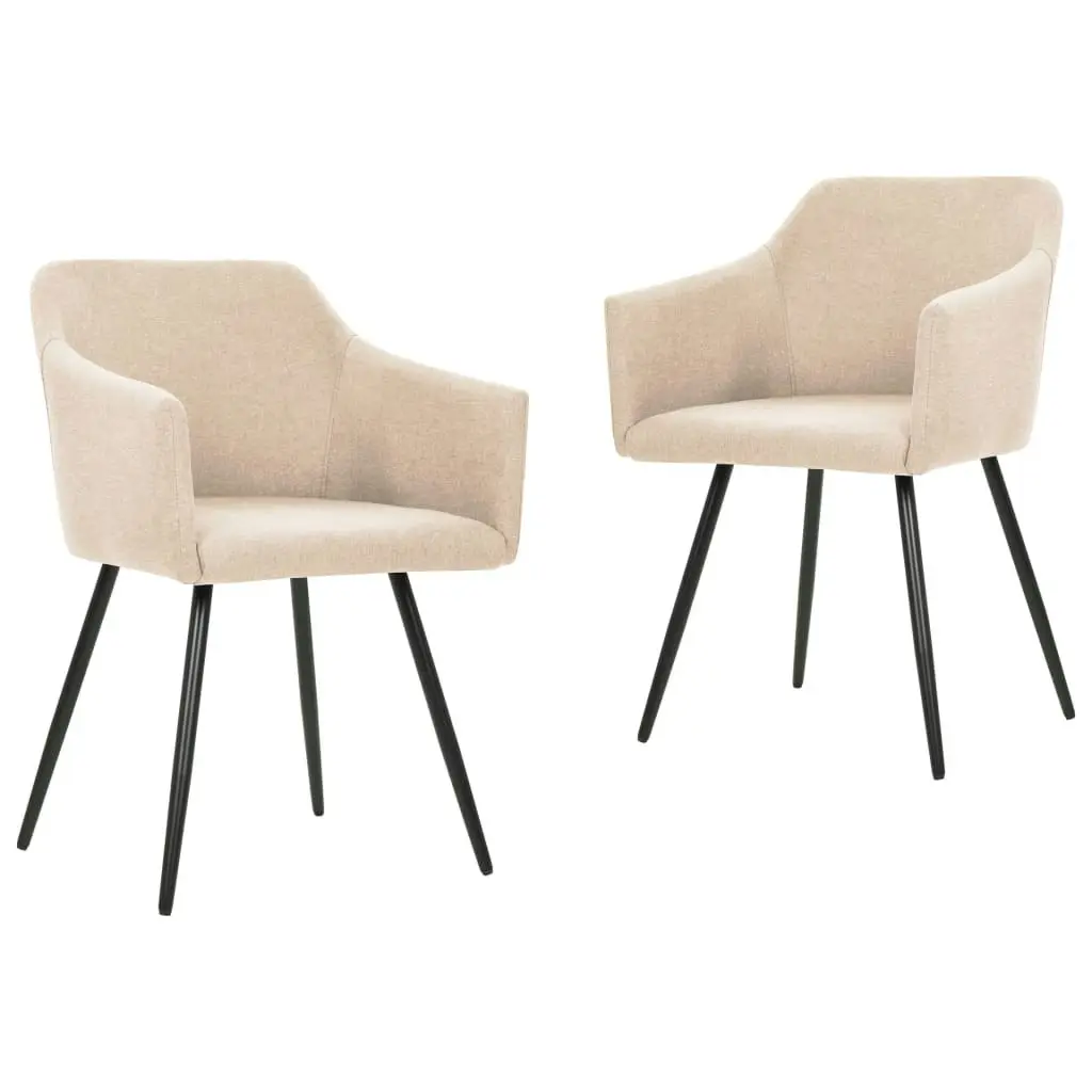 Dining Chairs 2 pcs Cream Fabric 323095