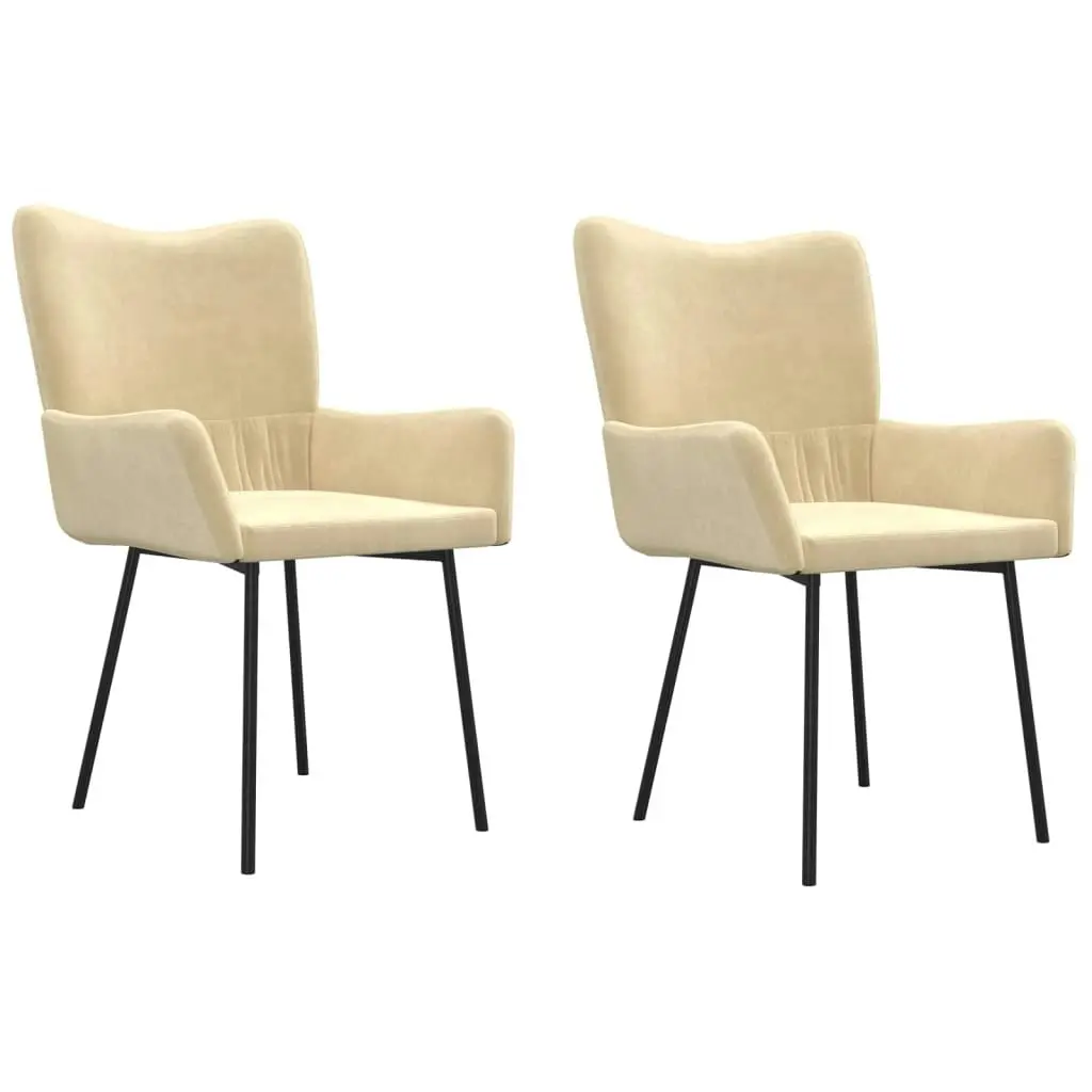 Dining Chairs 2 pcs Cream Velvet 344807