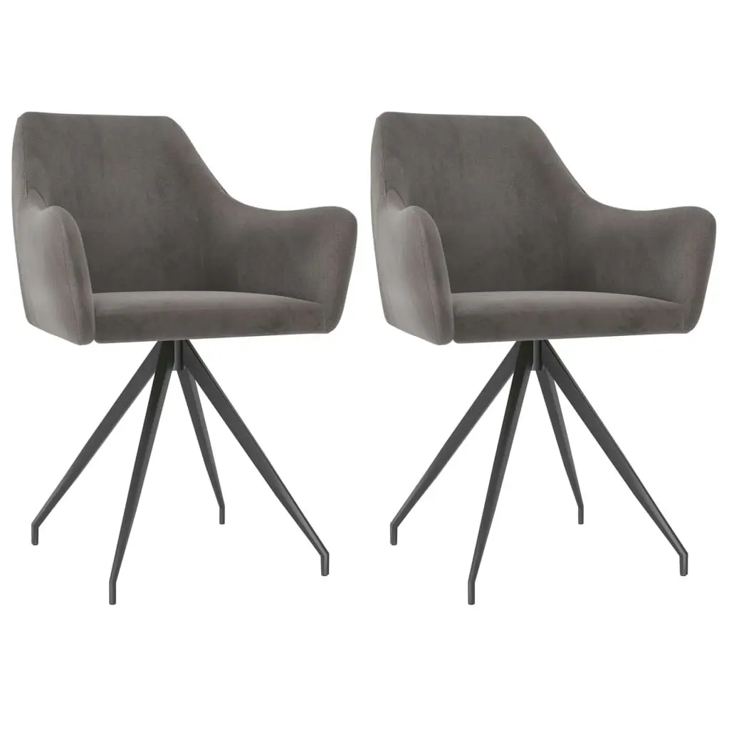 Dining Chairs 2 pcs Dark Grey Velvet 323084