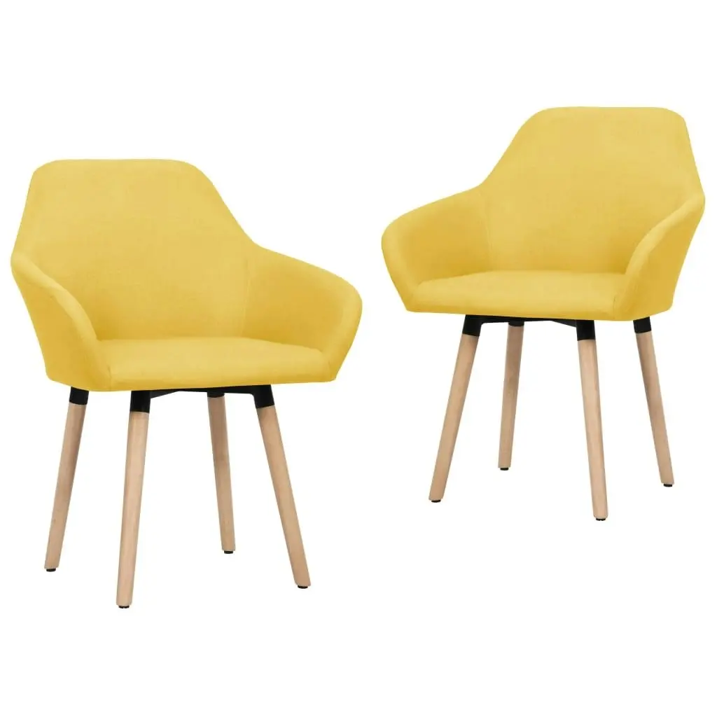 Dining Chairs 2 pcs Yellow Fabric 323028