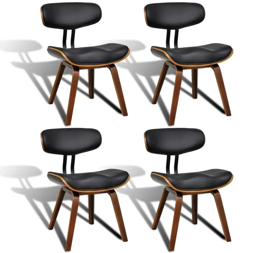 Dining Chairs 4 pcs Bent Wood and Faux Leather 270550