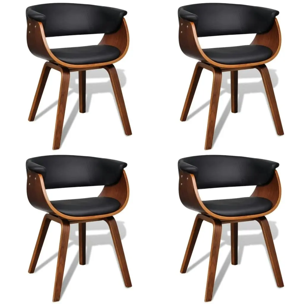 Dining Chairs 4 pcs Bent Wood and Faux Leather 270547