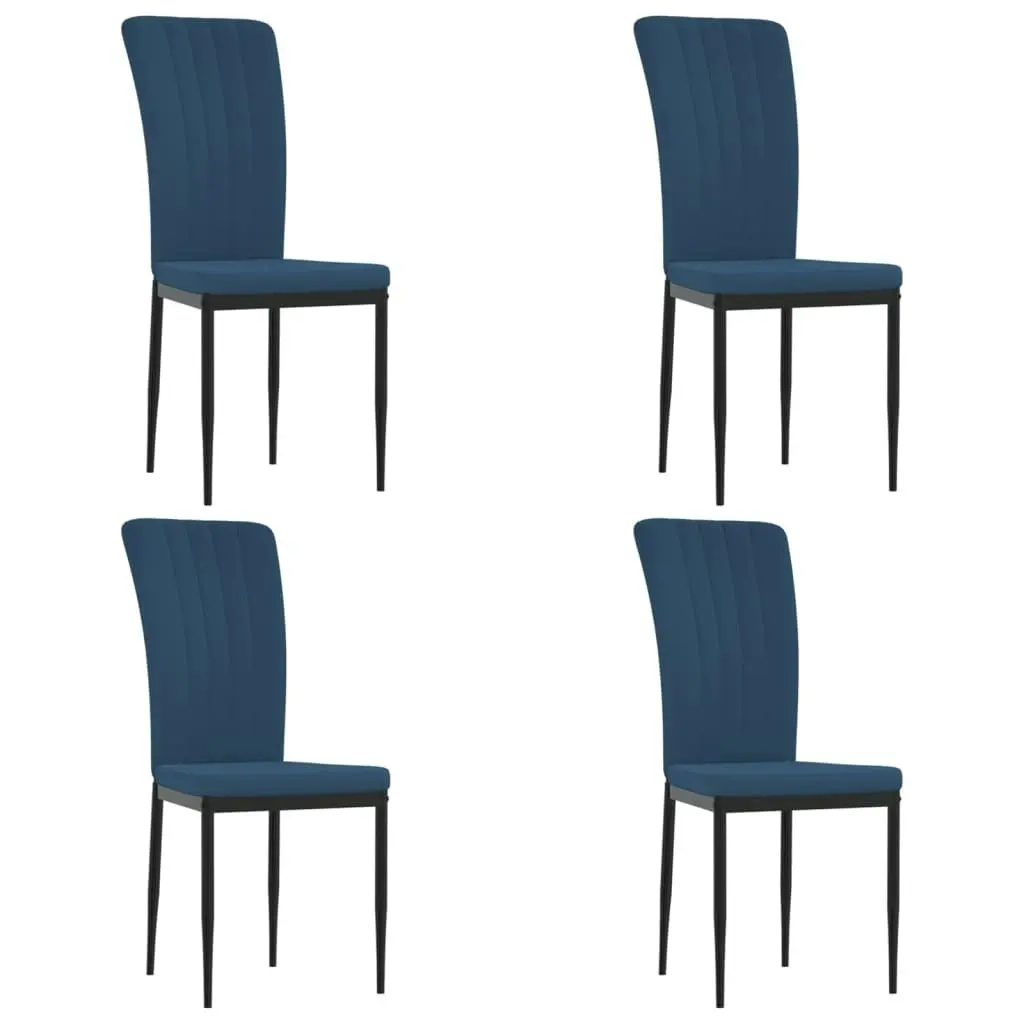 Dining Chairs 4 pcs Blue Velvet 326103