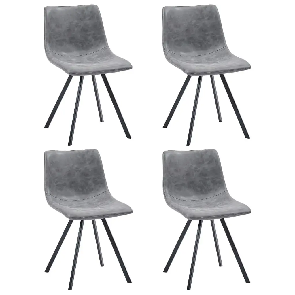 Dining Chairs 4 pcs Grey Faux Leather 281480