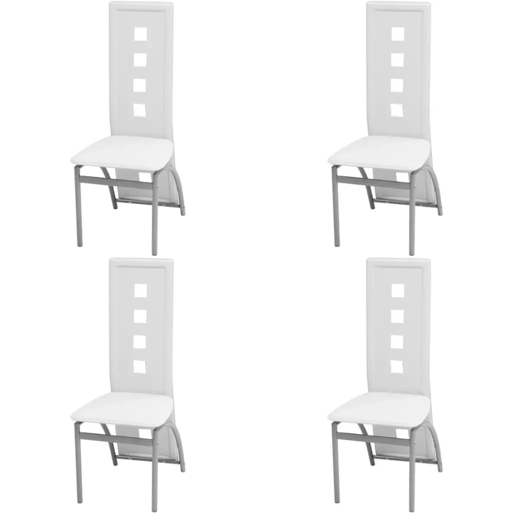 Dining Chairs 4 pcs White Faux Leather 243647