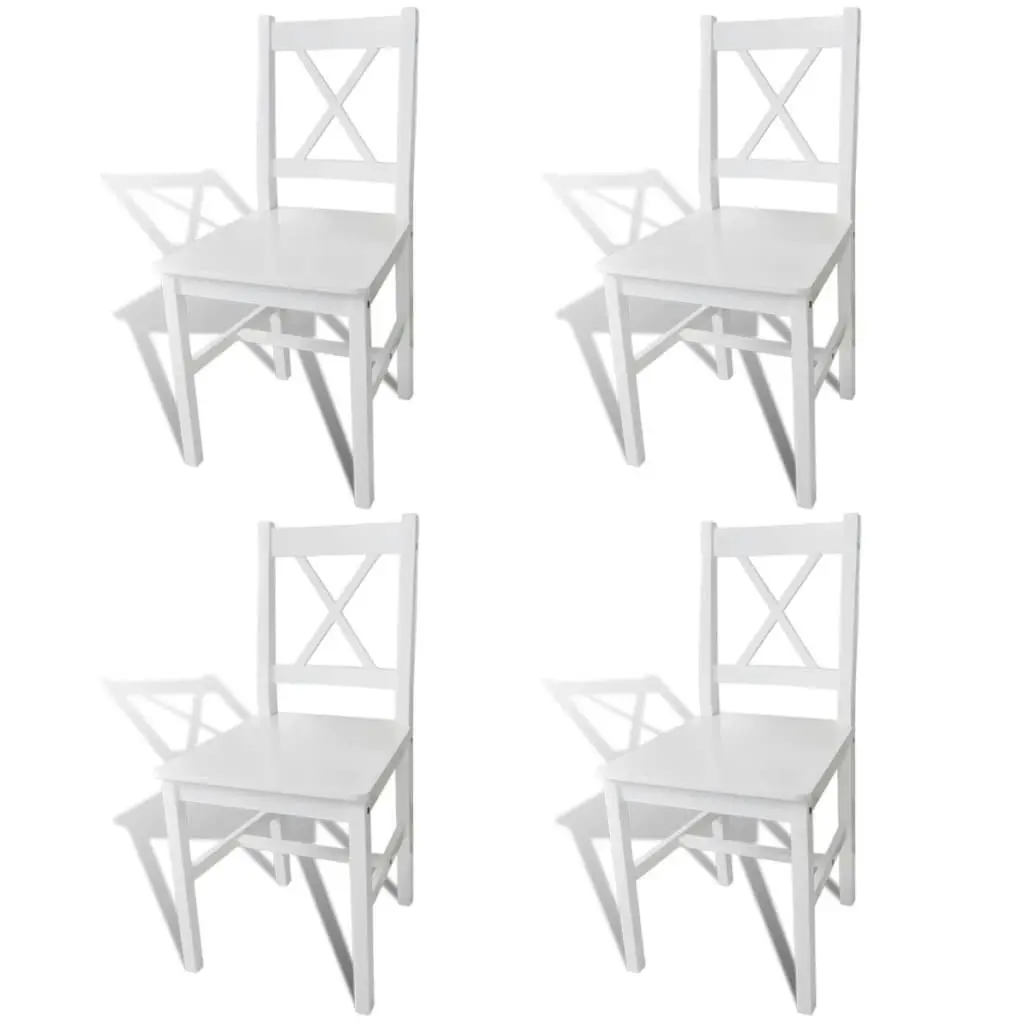 Dining Chairs 4 pcs White Pinewood 241511