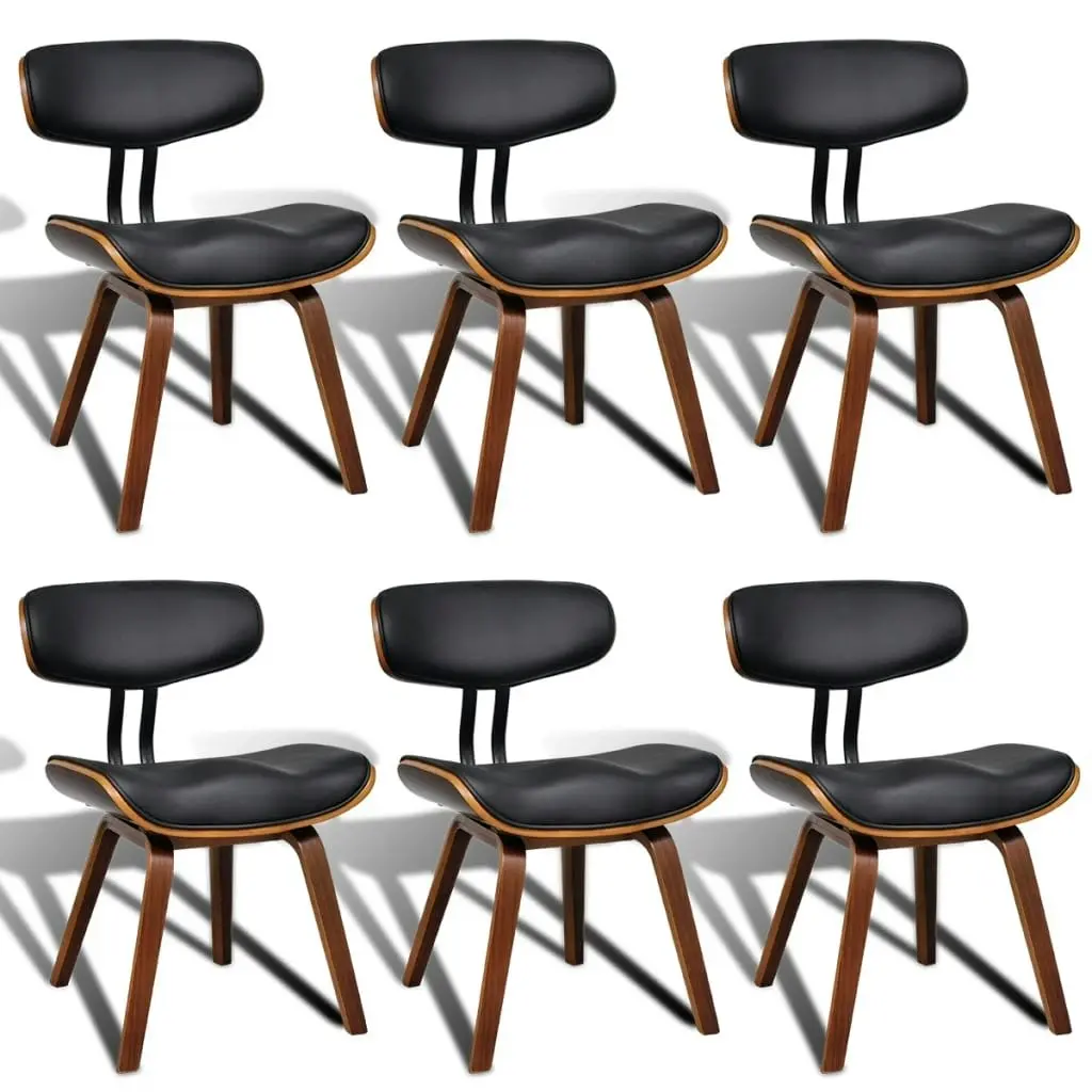 Dining Chairs 6 pcs Bent Wood and Faux Leather 270551