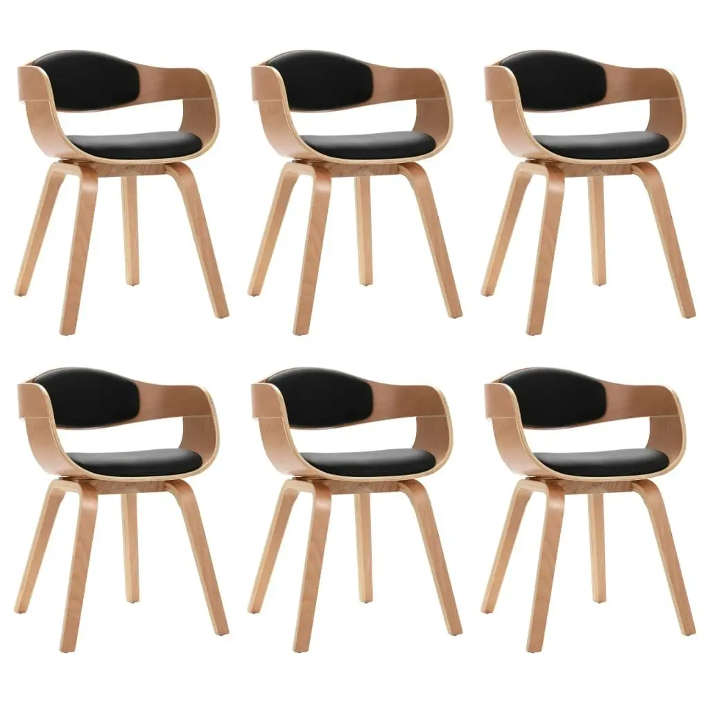 Dining Chairs 6 pcs Bent Wood and Faux Leather 3054819