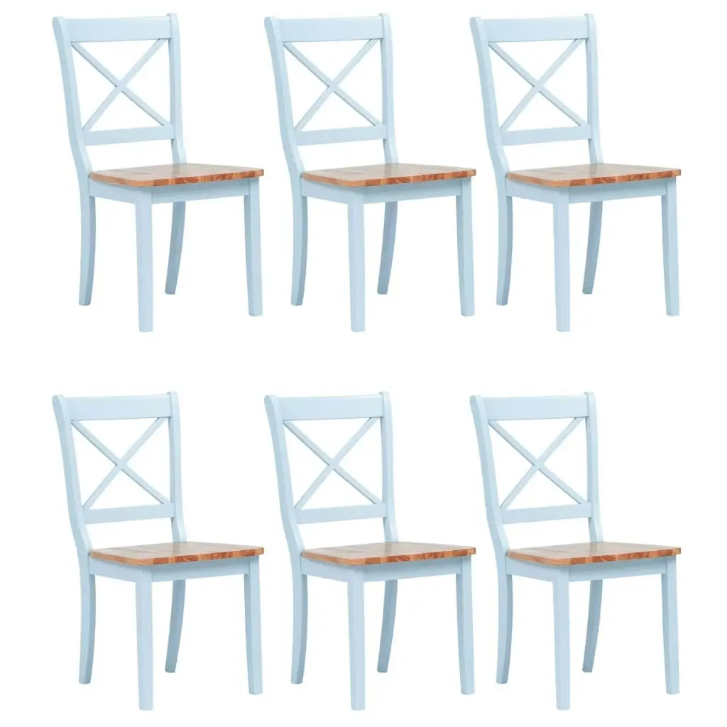 Dining Chairs 6 pcs Grey and Light Wood Solid Rubber Wood 277545