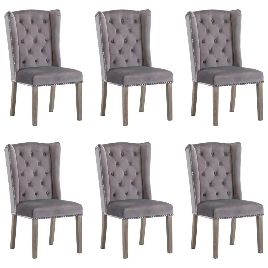 Dining Chairs 6 pcs Grey Velvet 3055852