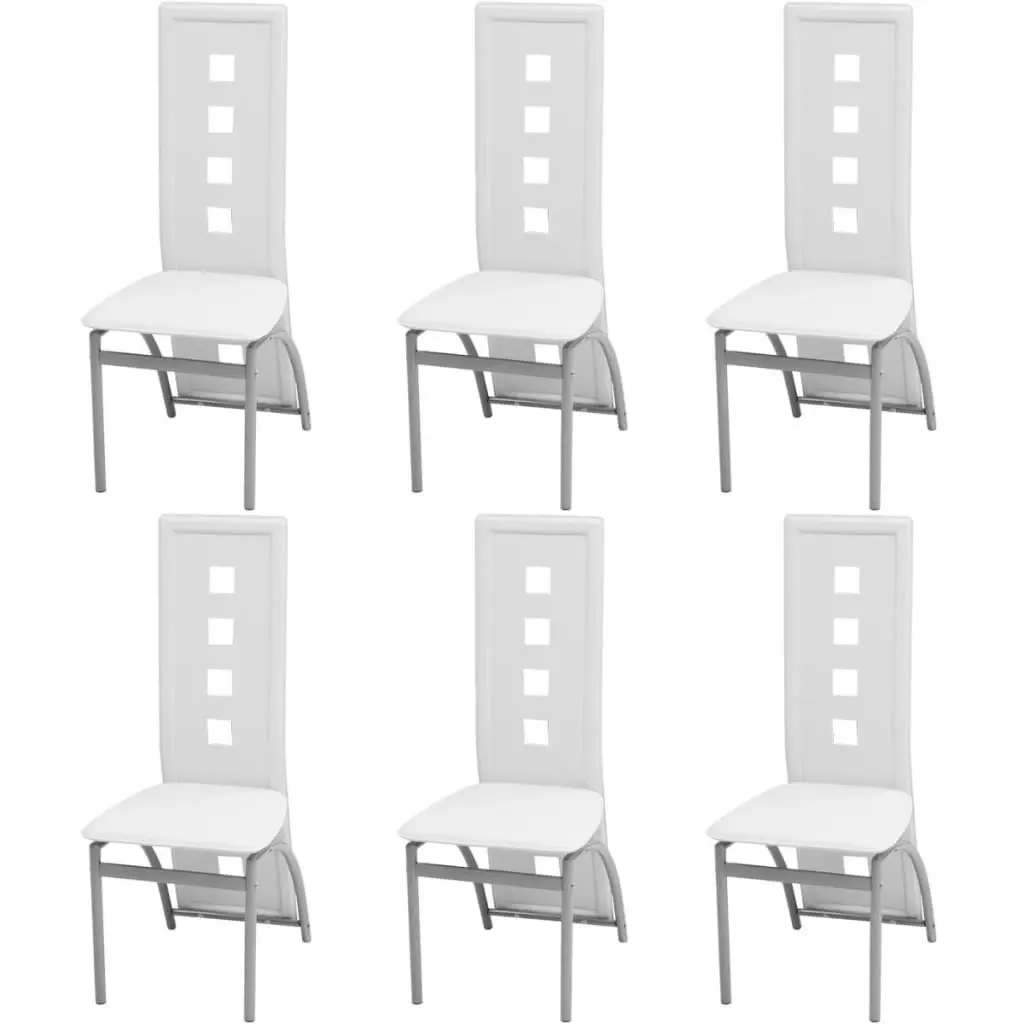 Dining Chairs 6 pcs White Faux Leather 274310