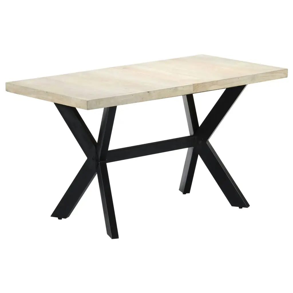 Dining Table 140x70x75 cm Solid Bleached Mango Wood 247438