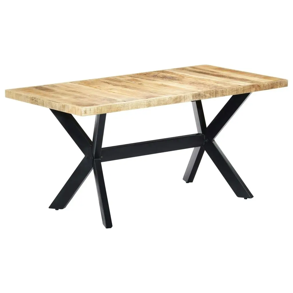 Dining Table 160x80x75 cm Solid Rough Mango Wood 247433