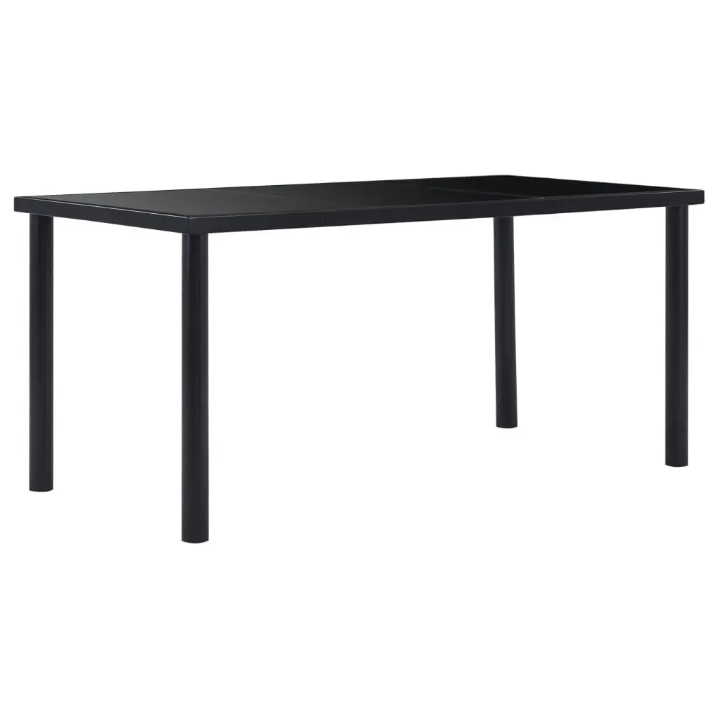 Dining Table Black 160x80x75 cm Tempered Glass 281854