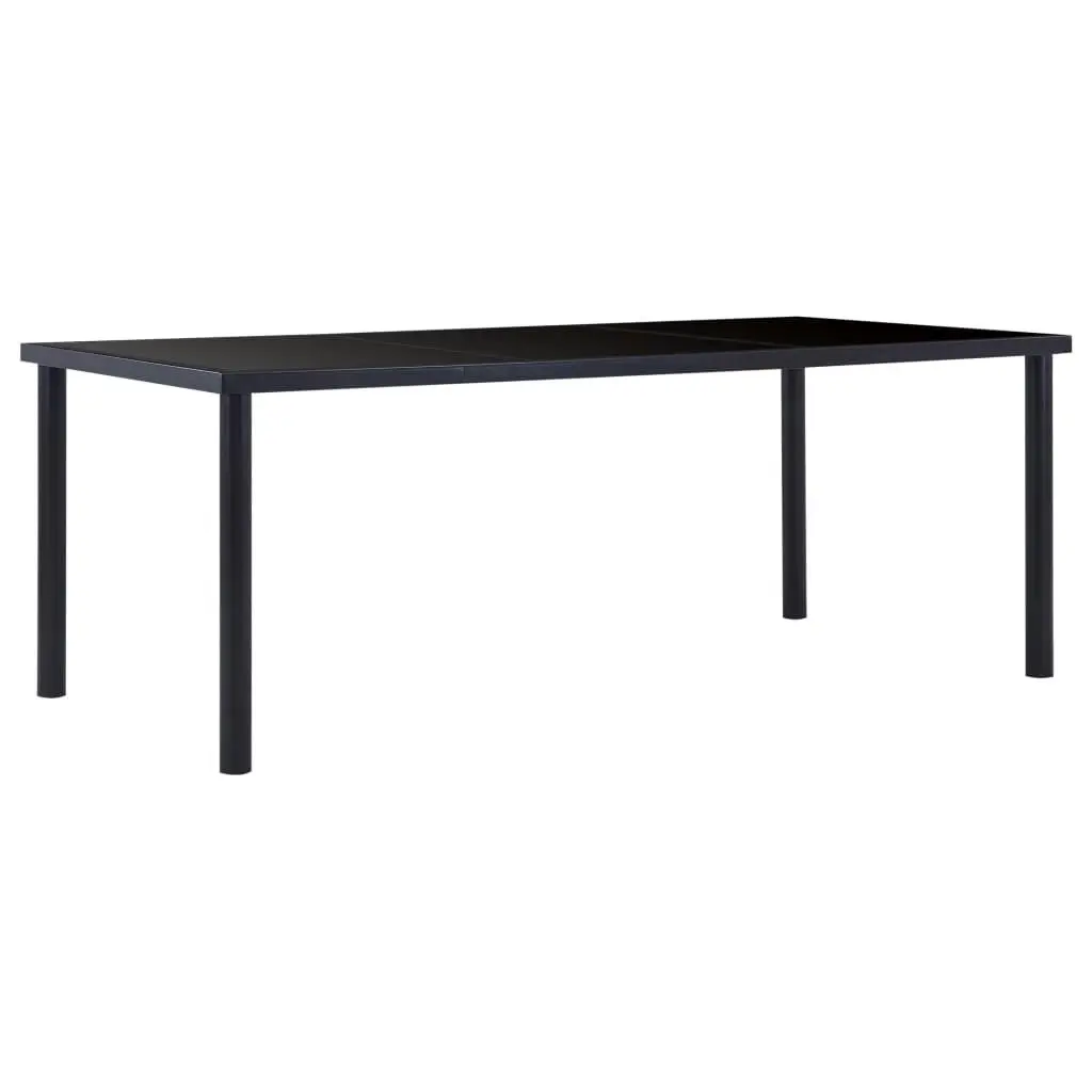 Dining Table Black 200x100x75 cm Tempered Glass 281856