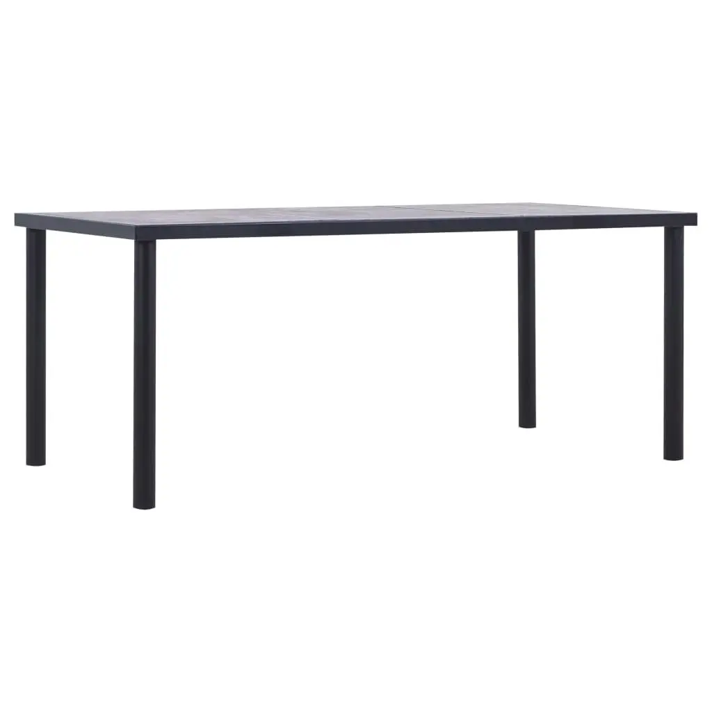 Dining Table Black and Concrete Grey 180x90x75 cm MDF 281860