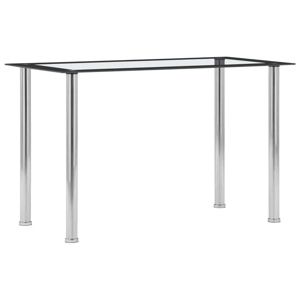 Dining Table Black and Transparent 120x60x75 cm Tempered Glass 281851