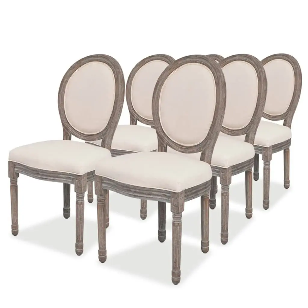 Dining Chairs 6 pcs Cream Fabric 274620