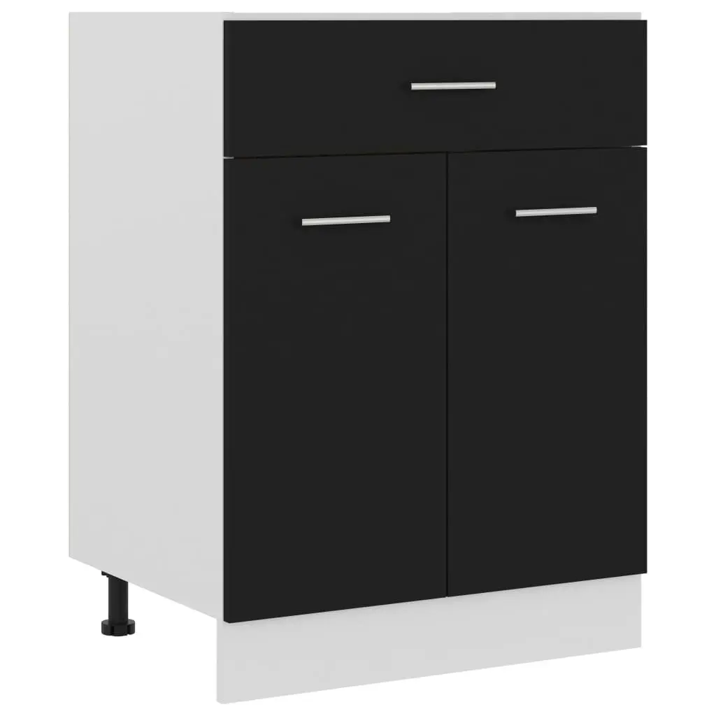 Drawer Bottom Cabinet Black 60x46x81.5 cm Engineered Wood 801229