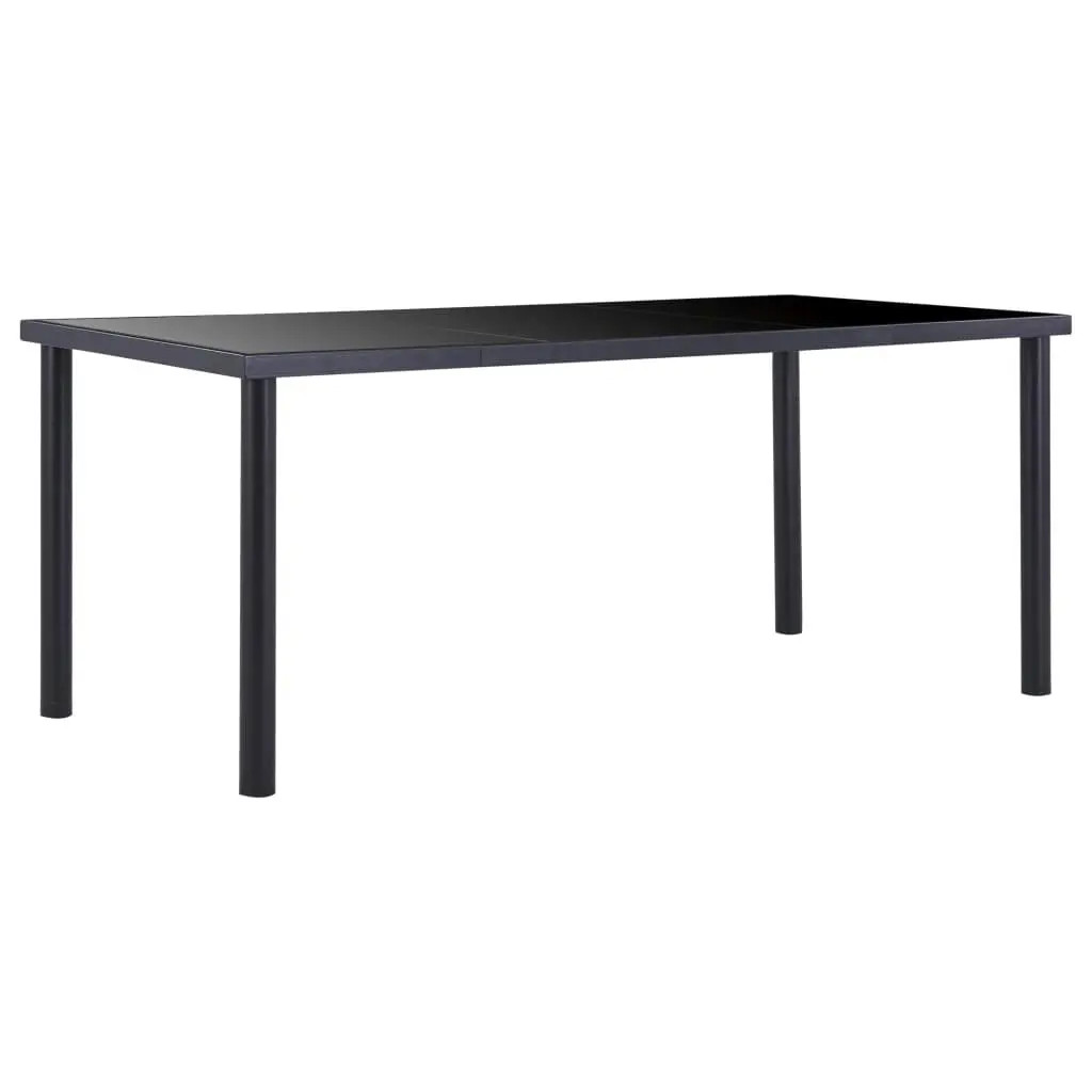 Dining Table Black 180x90x75 cm Tempered Glass 281855