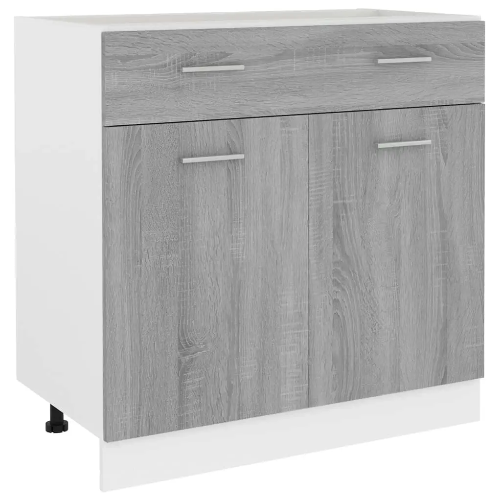 Drawer Bottom Cabinet Grey Sonoma 80x46x81.5 cm Engineered Wood 815580