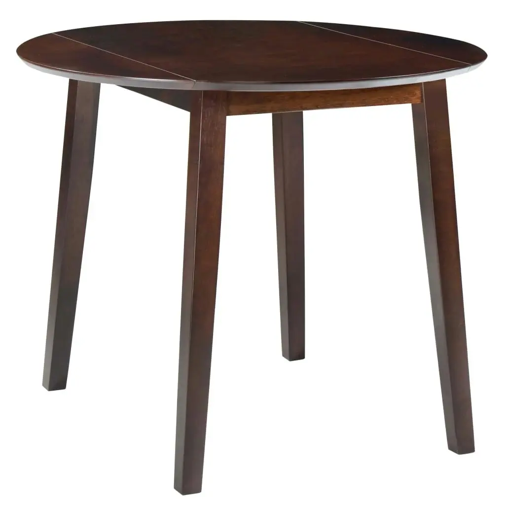 Drop-leaf Dining Table Round MDF Brown 245367