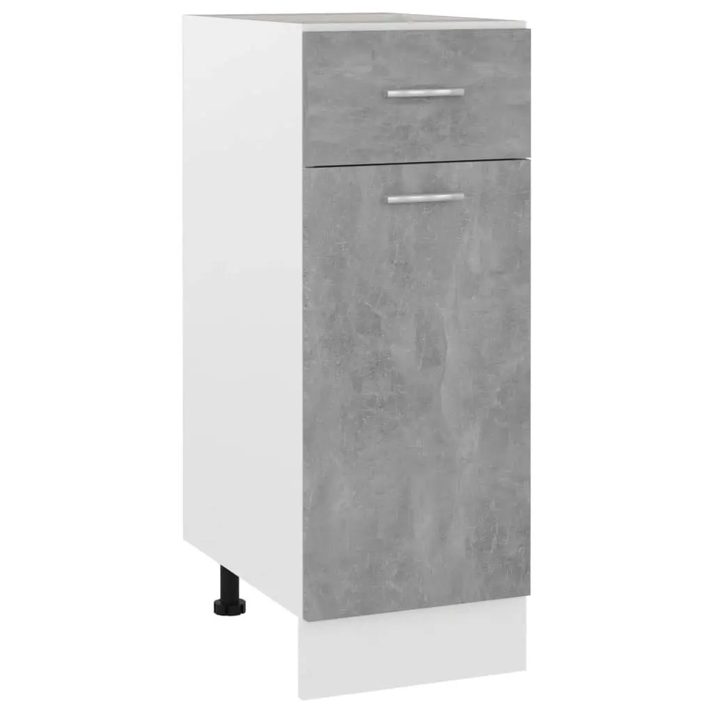 Drawer Bottom Cabinet Concrete Grey 30x46x81.5 cm Engineered Wood 801208