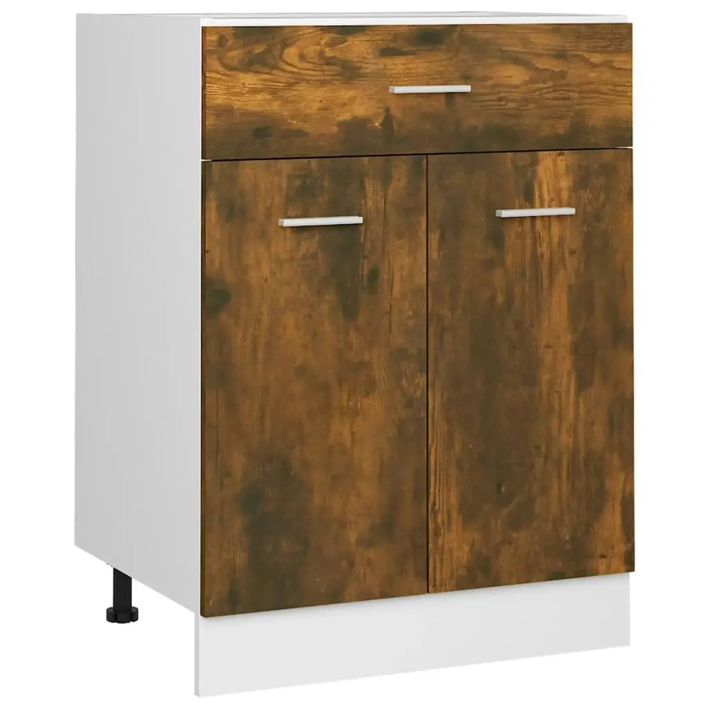 Drawer Bottom Cabinet Smoked Oak 60x46x81.5 cm Engineered Wood 815576